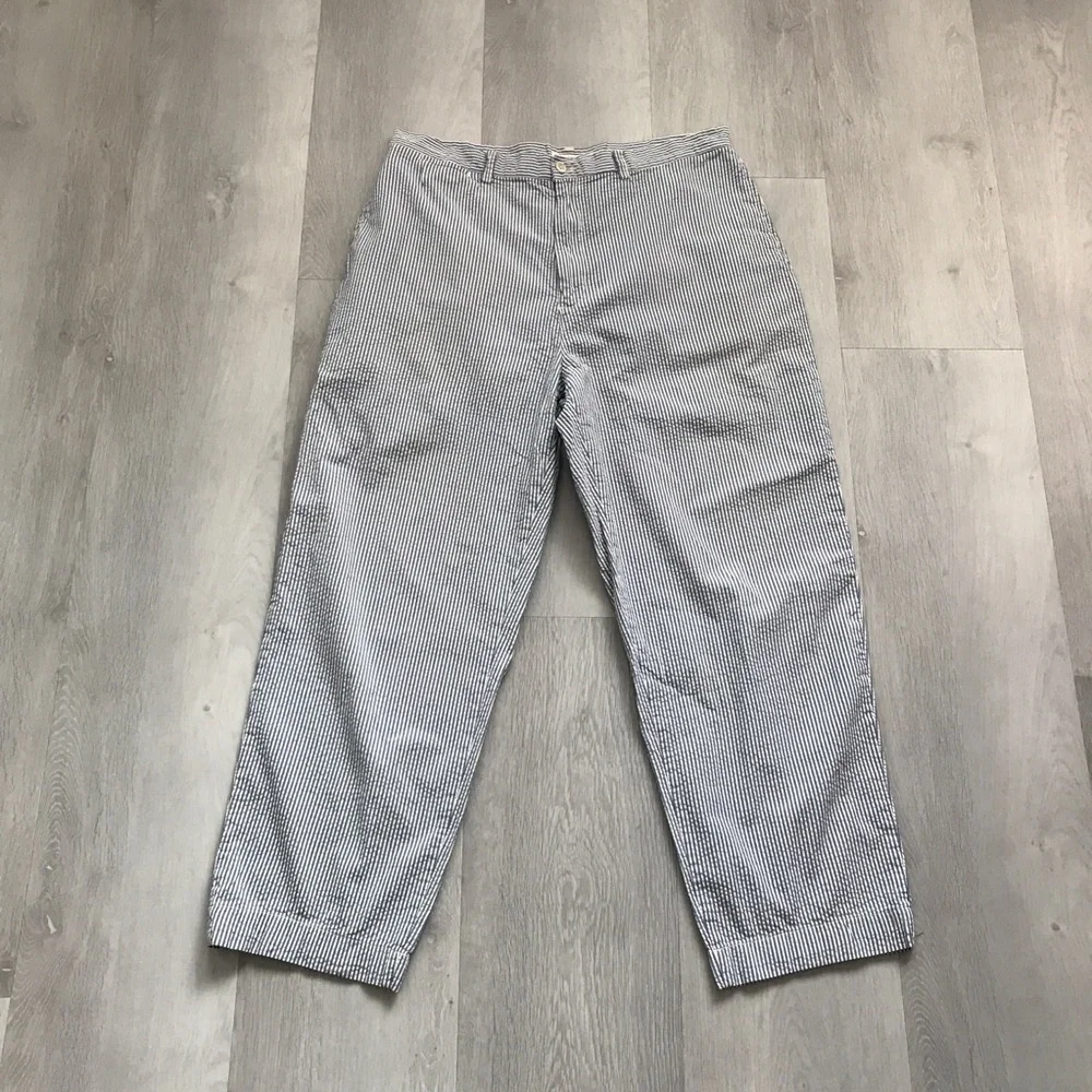 J CREW BLUE SEERSUCKER TROUSER PANT STRAIGHT LEG MENS 38